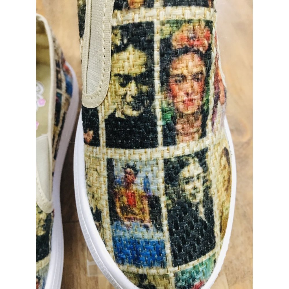 Frida Kahlo Famous Portraits Flat Slip-on Shoes - Picture 5 of 8